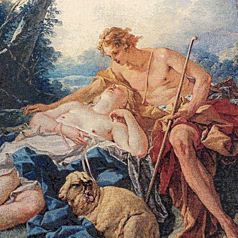 Custom woven 'Daphnis & Chloe' Boucher throw - Picture 5 of 8